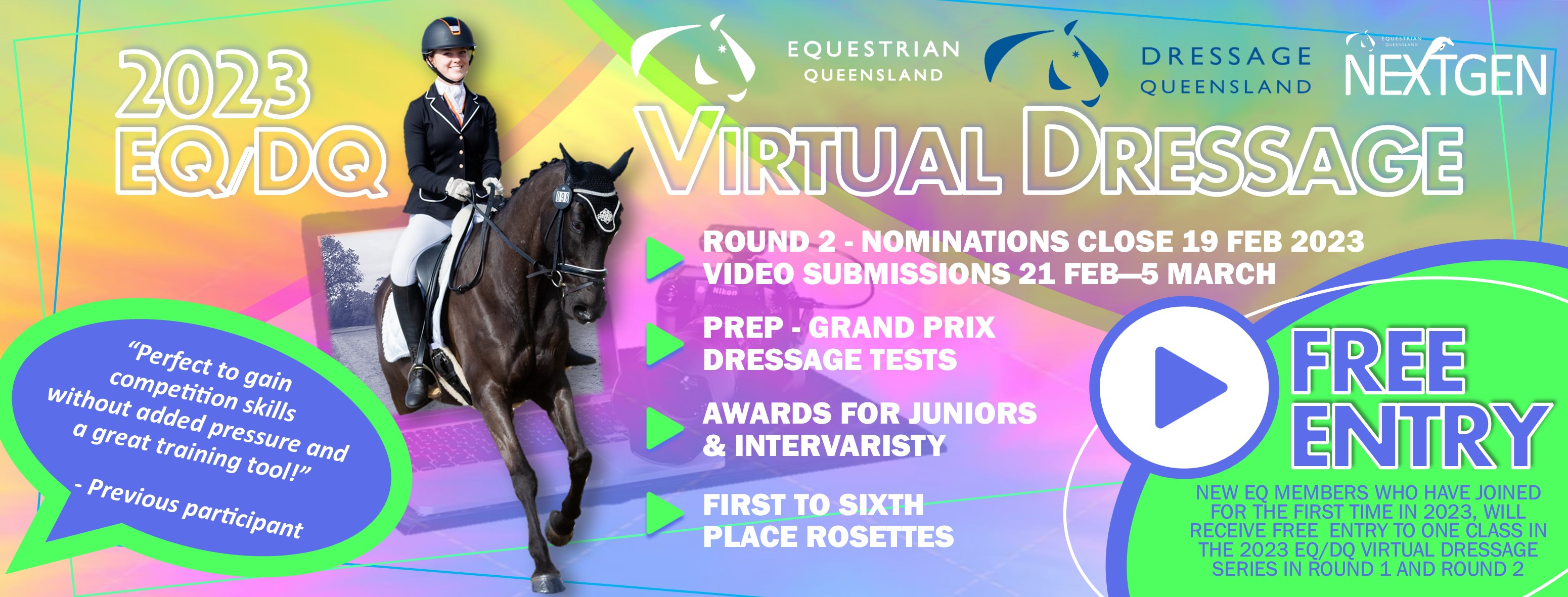 2023 EQ/DQ Virtual Dressage Series Round 2 Equestrian Queensland